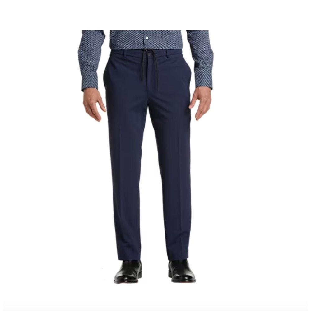 Awearness Kenneth Cole Knit Slim Fit Suit Separates Pants Navy Blue W30